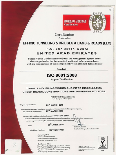 ISO 9001:2008 Certificate